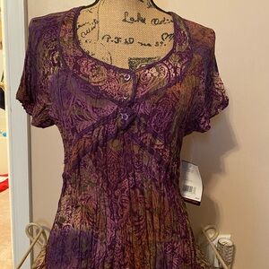 iHome Purple and Brown Women's Top